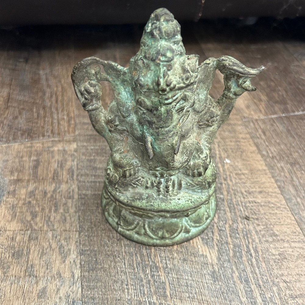 Ganesh Nataraja Ganesha Bronze Statue Elephant God Spirit Hindu Vintage